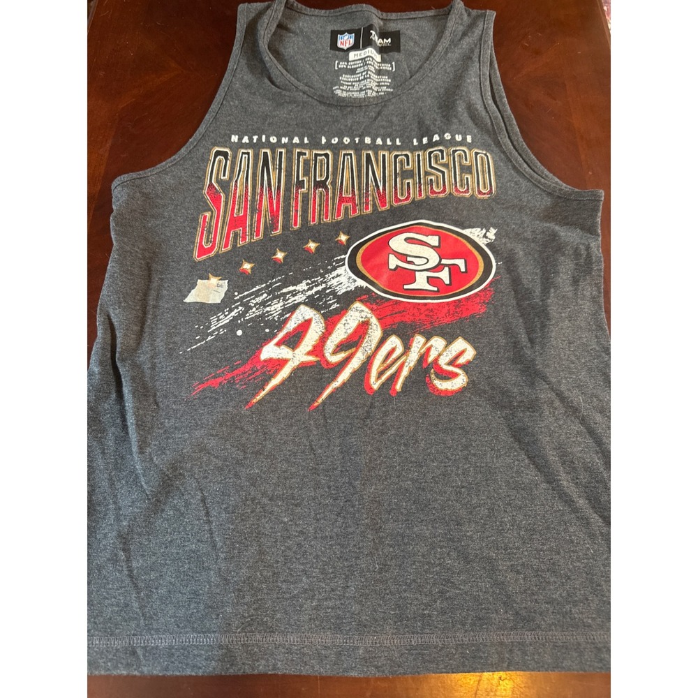 NFL San Francisco 49ers Tank Top Charcoal Gray Size Medium Mens Graphic Shirt